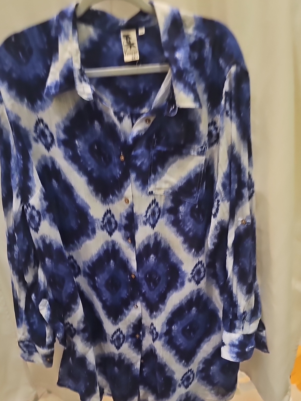 Violet Sky Plus Size 3X Cotton Geometric Diamond Burst Tunic Duster Dress